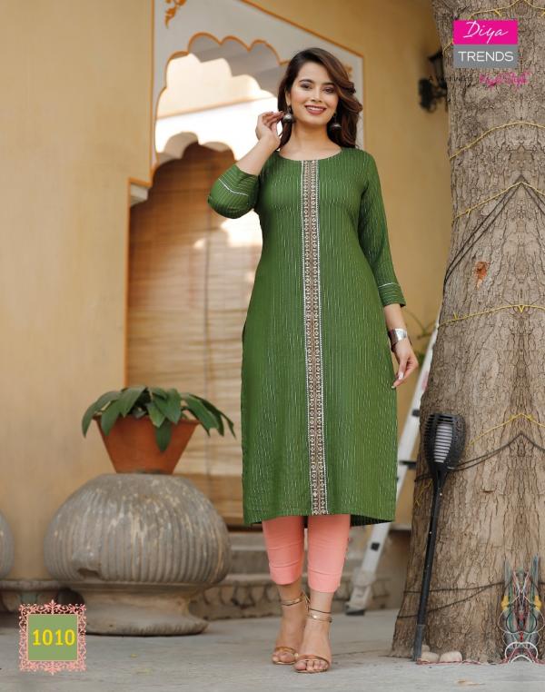 Diya Fashion Story 1 Fancy Rayon Embroidery Kurti 